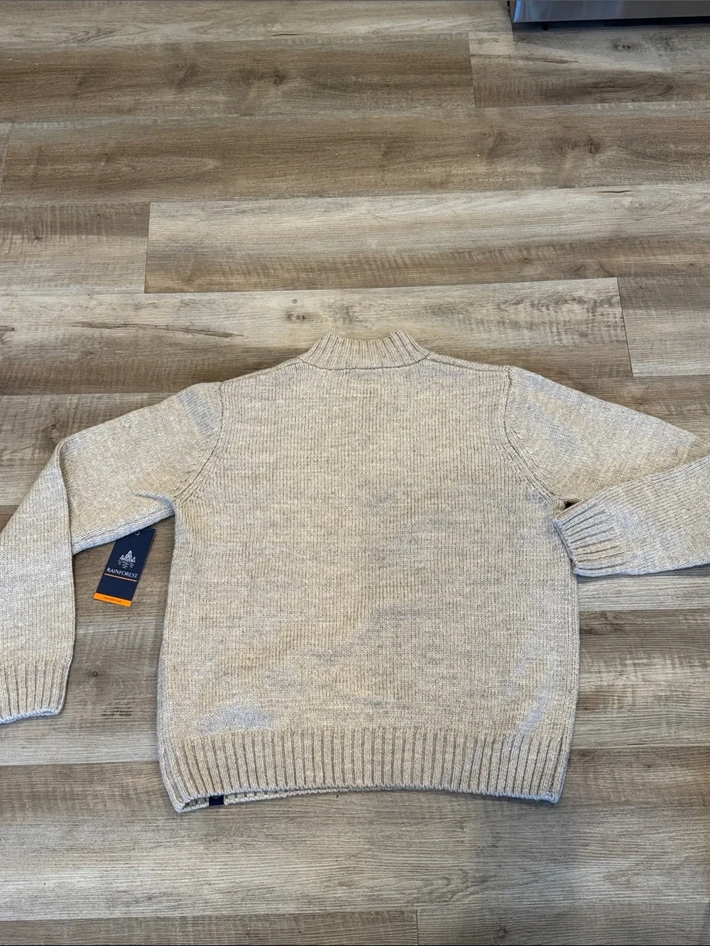 RAINFOREST Mont Tremblant Men’s Rib Knit Quarter-Zip Sweater Oatmeal RF3508